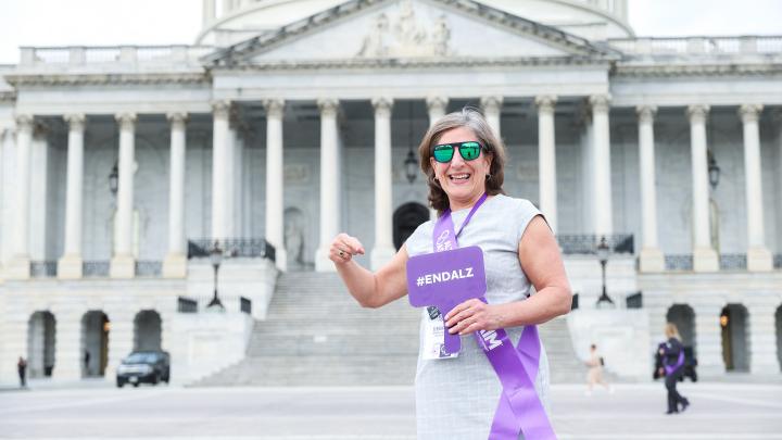 woman with sign