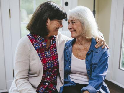 An image of Mother Daughter Looking Lovingly