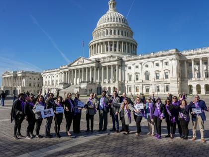 big excited group of advocates at capitol